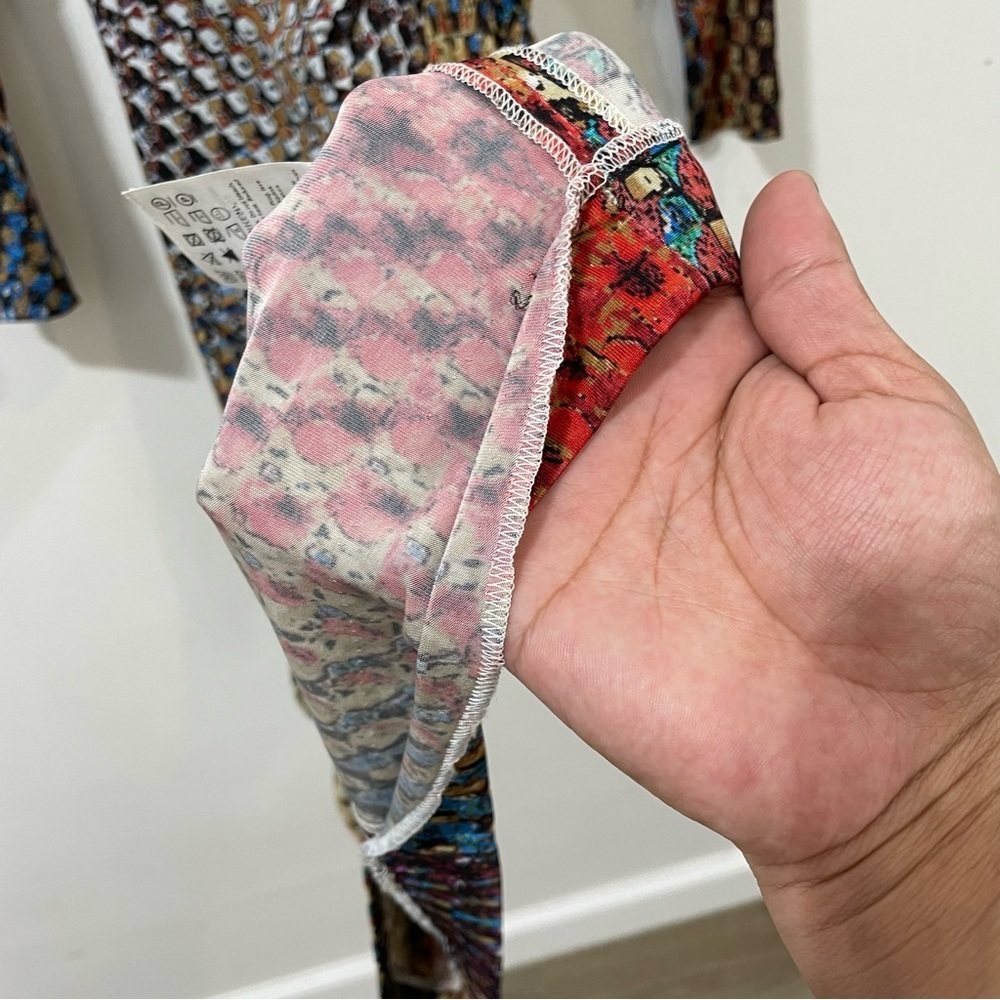 Escada Multicolor Patterned Faux Wrap Slinky Fall… - image 6